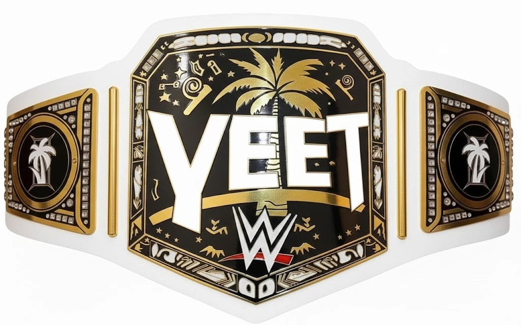 YEET Custom White Heavyweight Championship Title Belt