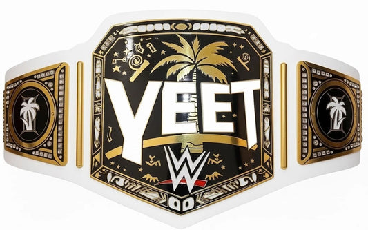 YEET Custom White Heavyweight Championship Title Belt